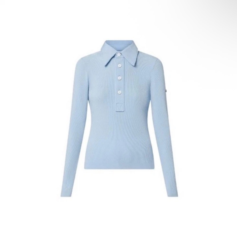 Louis Vuitton Light Blue Long Sleeve Polo